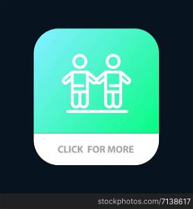 Best, Friends, Friendship, Group Mobile App Button. Android and IOS Line Version