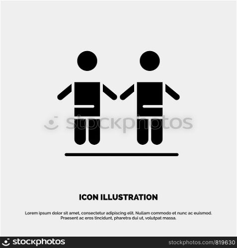 Best, Friends, Friendship, Group solid Glyph Icon vector
