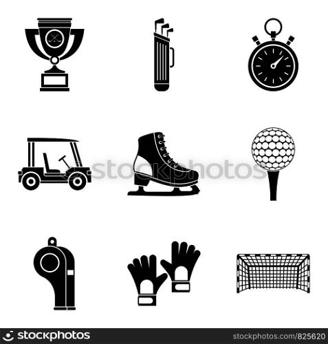 Best goal icons set. Simple set of 9 best goal vector icons for web isolated on white background. Best goal icons set, simple style