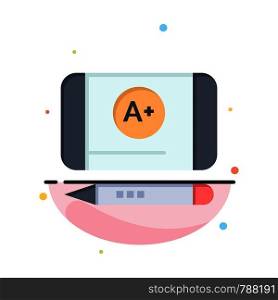 Best Grade, Achieve, Education Abstract Flat Color Icon Template