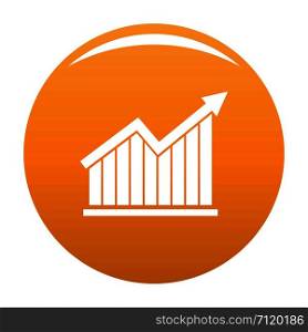 Best graph icon. Simple illustration of graph vector icon for any any design orange. Best graph icon vector orange