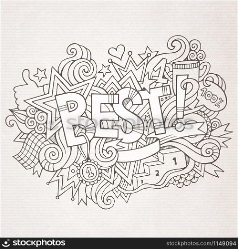 Best hand lettering and doodles elements background. Vector illustration. Best hand lettering and doodles elements background