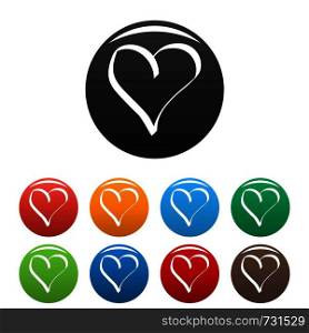Best heart icon. Simple illustration of best heart vector icons set color isolated on white. Best heart icons set color vector