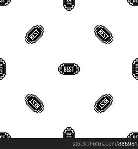 Best label pattern repeat seamless in black color for any design. Vector geometric illustration. Best label pattern seamless black