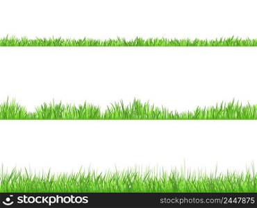 Best looking lawn 3 ideal grass heights for mowing flat horizontal banners set abstract isolated  vector illustration. Green Grass Flat Horizontal  Banners Set