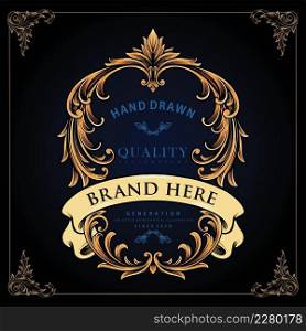 Best Luxury Badge Ornament Vector illustrations for your work Logo, mascot merchandise t-shirt, stickers and Label designs, poster, greeting cards advertising business company or brands.