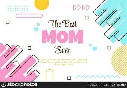 Best Mom Mother Day Gift Card Memphis Abstract Style