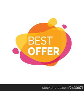 Best Offer lettering on paint blot. Typed text, calligraphy. For posters, banners, leaflets and brochures.