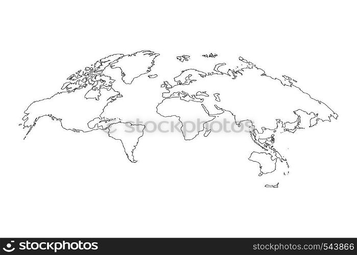 best popular world map outline graphic sketch style, background vector of Asia Europe north south america and africa
