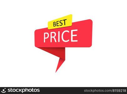 Best Price. A red banner, pointer, sticker, label or speech bubble for apps, websites and creative ideas. Vector design