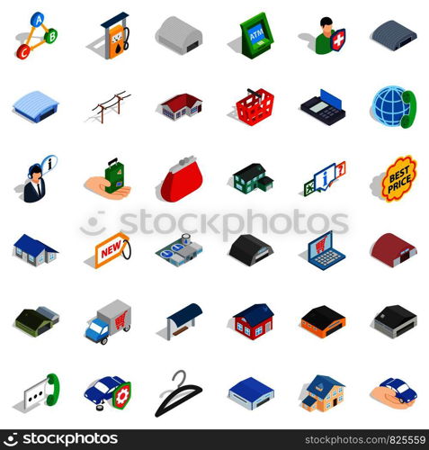 Best price icons set. Isometric style of 36 beat price vector icons for web isolated on white background. Best price icons set, isometric style