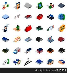 Best price icons set. Isometric style of 36 beat price vector icons for web isolated on white background. Best price icons set, isometric style