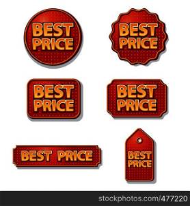 best price labels and stickers set