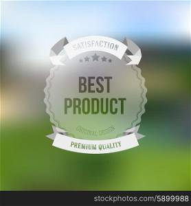 Best product sticker isolated on blurred background.. Best product sticker isolated on blurred background