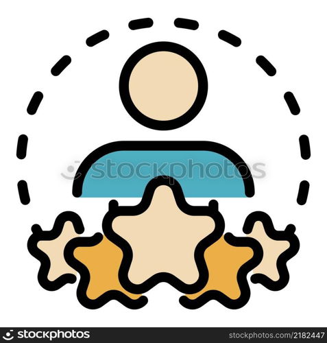 Best rating headhunter icon. Outline best rating headhunter vector icon color flat isolated. Best rating headhunter icon color outline vector