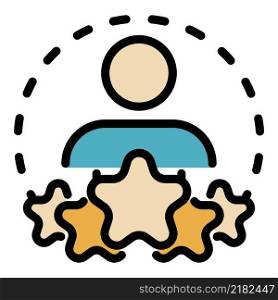 Best rating headhunter icon. Outline best rating headhunter vector icon color flat isolated. Best rating headhunter icon color outline vector