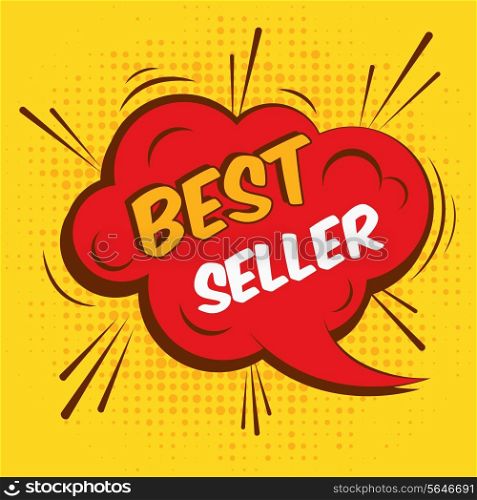 Best seller sale advertising promotion speech bubble vector illustration.