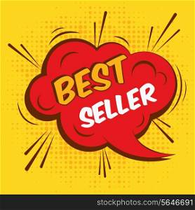 Best seller sale advertising promotion speech bubble vector illustration.
