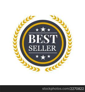 Best seller wreath gold symbol. Best seller sign label. Vector stock