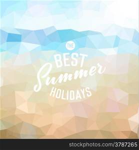 Best summer holidays. Poster on tropical beach background. Vector eps10.