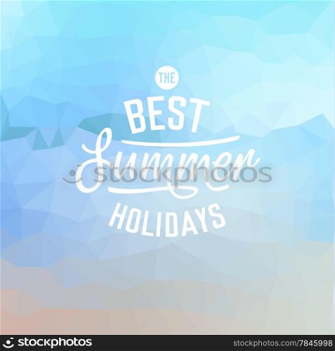 Best summer holidays. Poster on tropical beach background. Vector eps10.