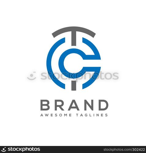 best TC letter circle style logo vector, letter CT Abstract business logo design template, creative Letter TC vector logos template