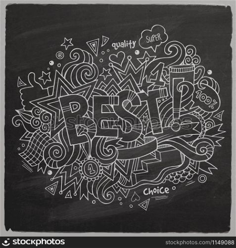 Best Vector hand lettering and doodles elements chalkboard background