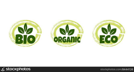 Best vector Set bio, ecology, organic logos and badges, label, tag. Vector illustration design