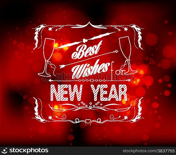 best wishes for new year greeting card