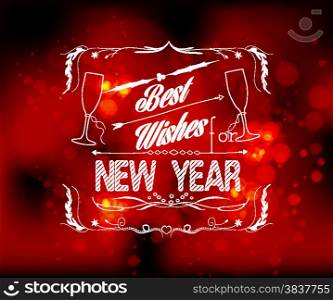best wishes for new year greeting card