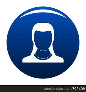 Best woman user icon vector blue circle isolated on white background . Best woman user icon blue vector