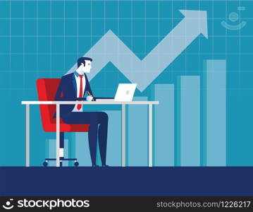 Best worker businessman. Concept business vector illustration. Flat design style.