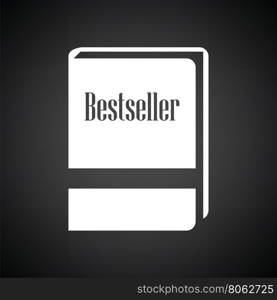 Bestseller book icon. Black background with white. Vector illustration.