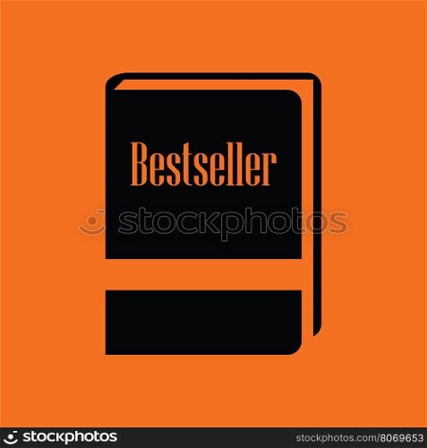 Bestseller book icon. Orange background with black. Vector illustration.