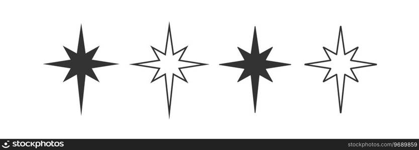 Bethlehem north star shape icon set. Vector illustration design.