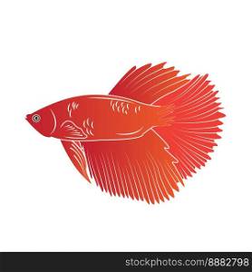 betta fish icon vector illustration symbol design