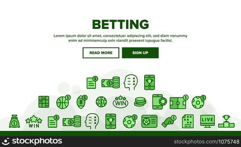 Betting Football Game Landing Web Page Header Banner Template Vector. Casino Chip And Coin, Smartphone and Tv Monitor, Basketball And Box Betting Illustration. Betting Football Game Landing Header Vector