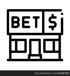 Betting Office Gambling Icon Vector Thin Line. Contour Illustration. Betting Office Gambling Icon Vector Illustration