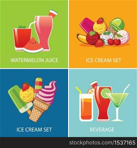 beverage and ice cream for summer