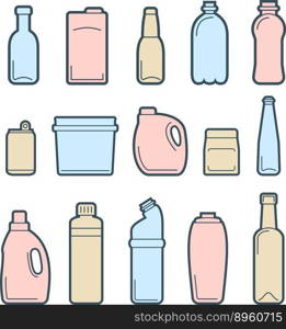 Beverage container icons vector image