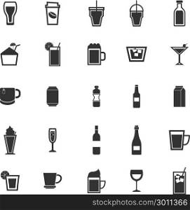 Beverage icons on white background, stock vector