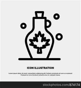 Beverage, Kettle, Water, Water Pot, Leaf Line Icon Vector