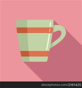Beverage mug icon flat vector. Hot cup. Breakfast cup. Beverage mug icon flat vector. Hot cup