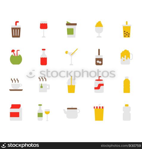 Beverage related icon set