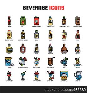 Beverage , Thin Line and Pixel Perfect Icons