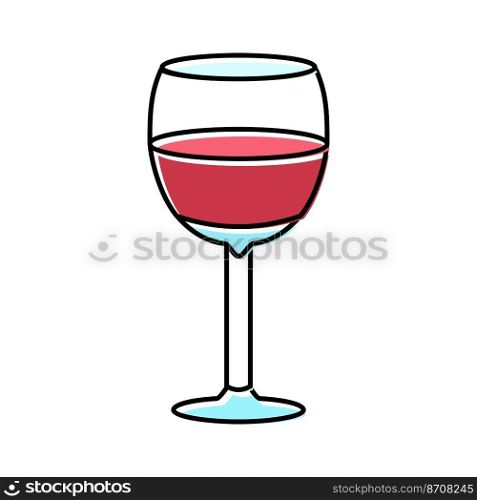 beverage wine glass color icon vector. beverage wine glass sign. isolated symbol illustration. beverage wine glass color icon vector illustration
