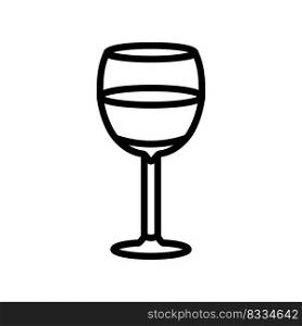 beverage wine glass line icon vector. beverage wine glass sign. isolated contour symbol black illustration. beverage wine glass line icon vector illustration