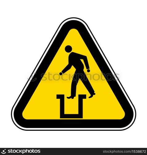 Beware Bottomless Pit Symbol Sign Isolate On White Background,Vector Illustration EPS.10
