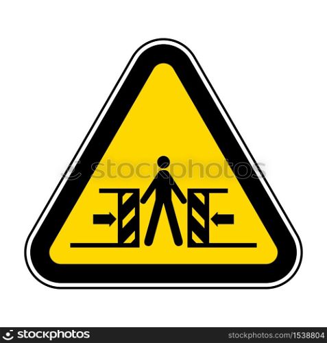 Beware Crushing Symbol Sign Isolate On White Background,Vector Illustration EPS.10