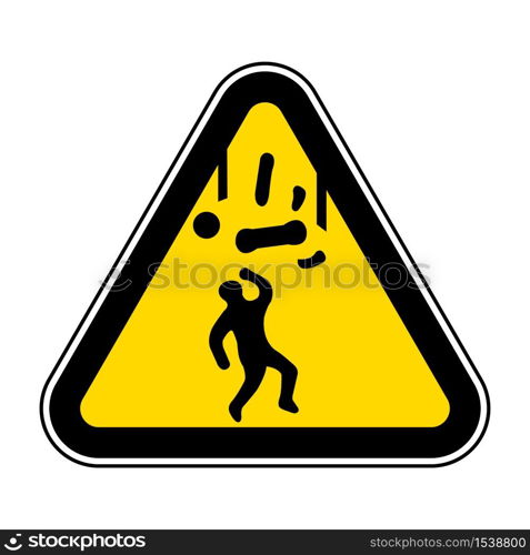 Beware Falling Objects Symbol Isolate On White Background,Vector Illustration EPS.10